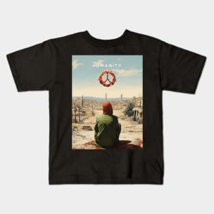 Peace Imperative: Navigating Divisiveness in a World Torn Apart on a Dark Background Kids T-Shirt